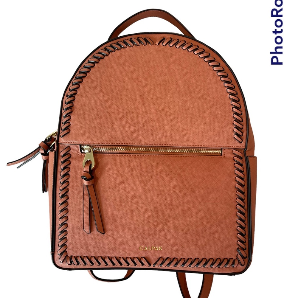Calpak Kaya Faux Leather Round Backpack in Caramel *like new*